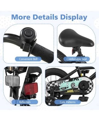 16 Inch Kids Bike Adjustable for 3-8 Years Old with Low-Step Frame