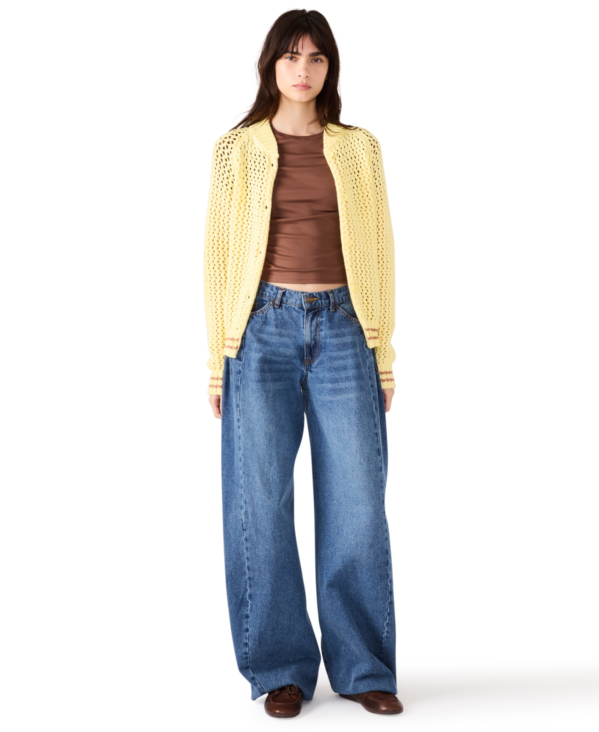 Steve Madden Women's Leiah Crochet Collarless Jacket