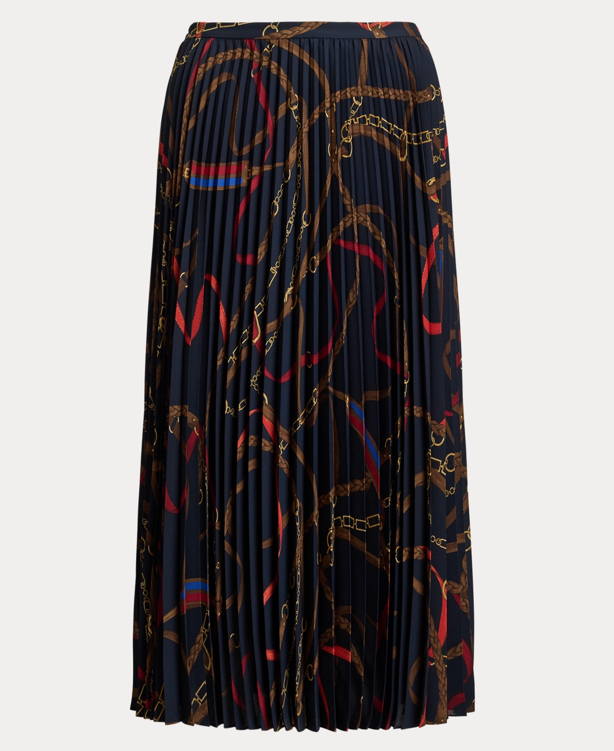 Ralph Lauren Women's Belting-print Pleated Midi Skirt In Multi