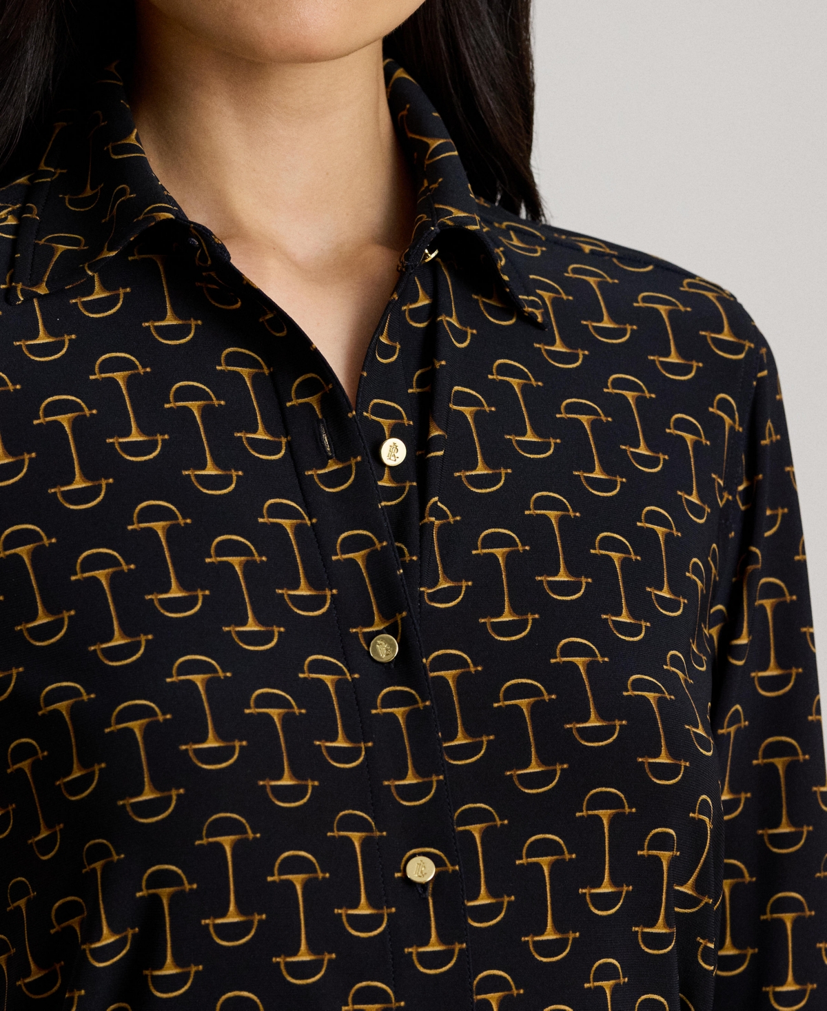 Ralph Lauren Women's Geo Print Shirt In Black