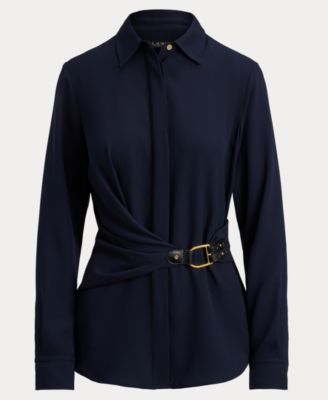 Women's Buckle Trim Top