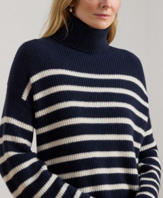Women's Striped Turtleneck Dress