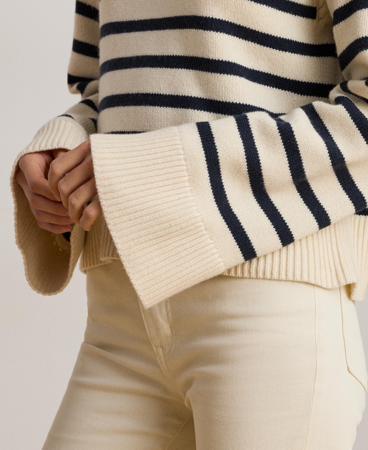 Lauren Ralph Women's Striped Mock Neck Sweater