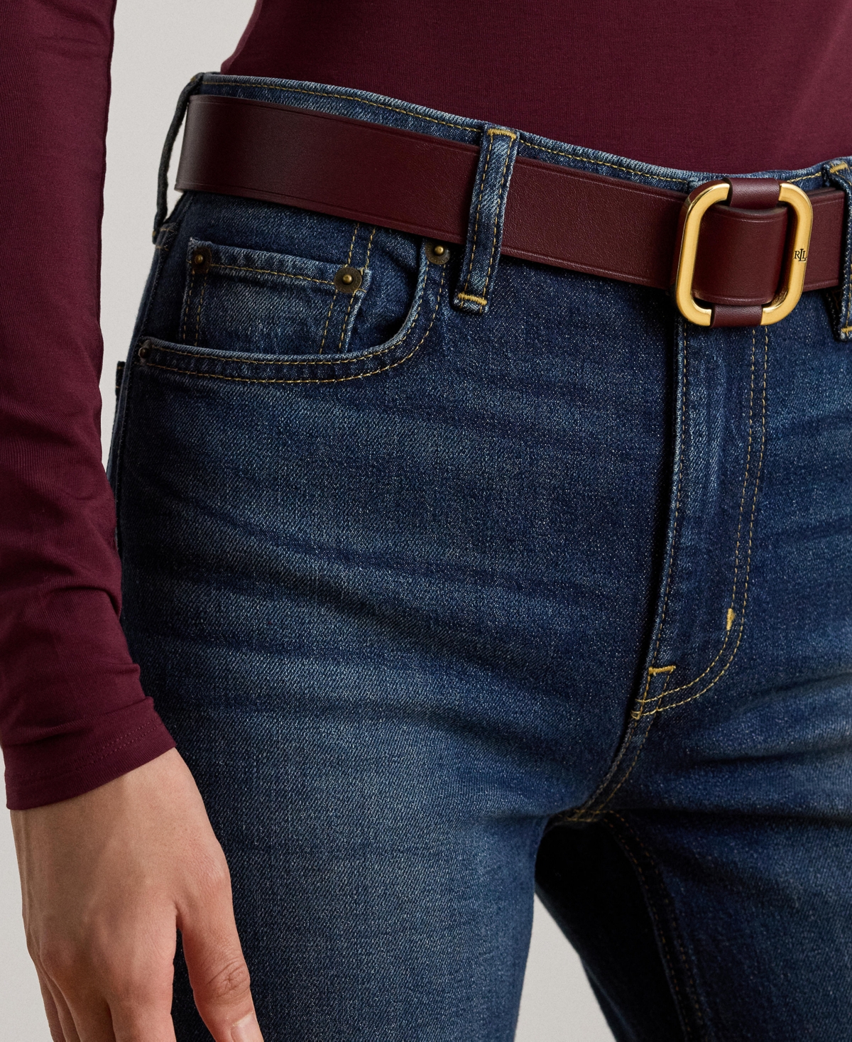 Ralph Lauren Women's High-rise Straight Jeans In Blue