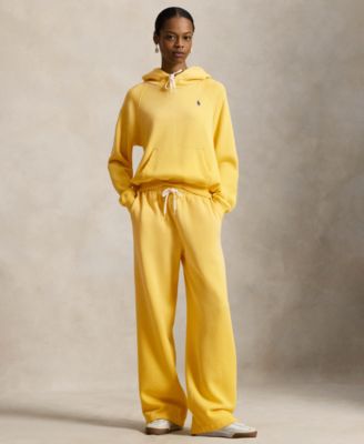 Women's Drawstring Fleece Wide-Leg Sweatpant