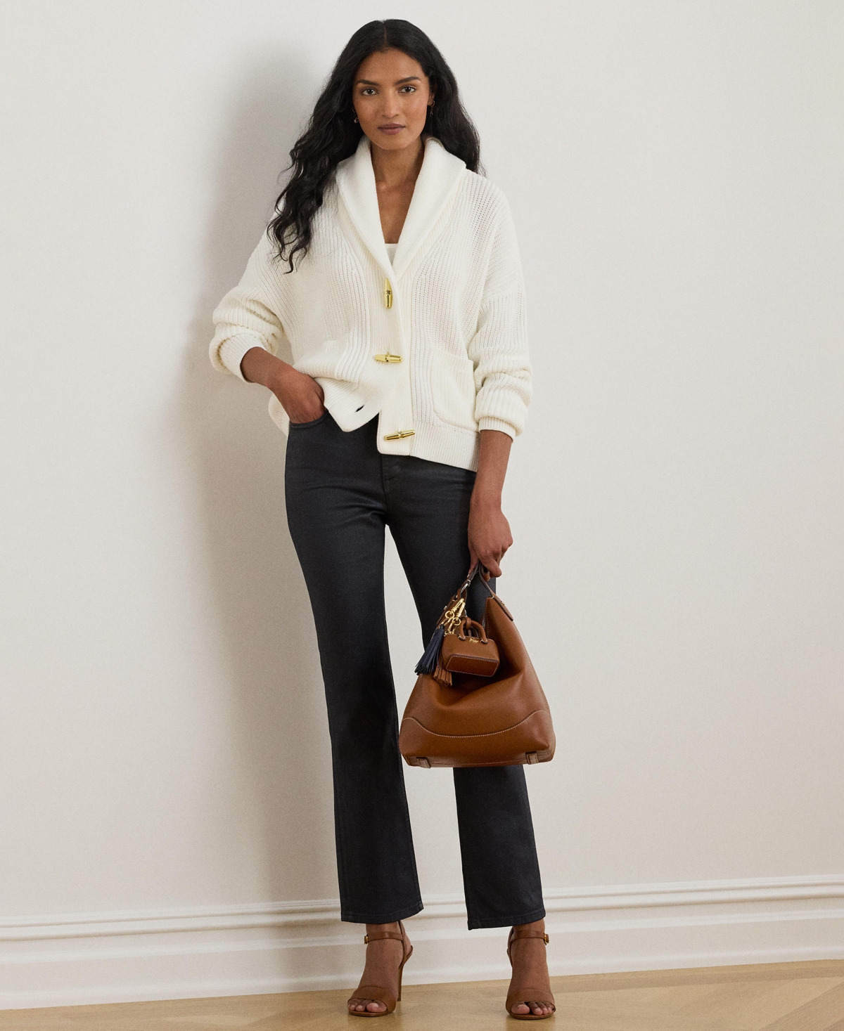 Lauren Ralph Women's Coated High-Rise Straight Ankle Jeans