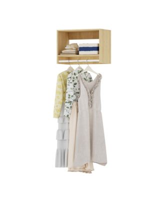 MDF Wood Shelf Tall Hanging Closet Unit