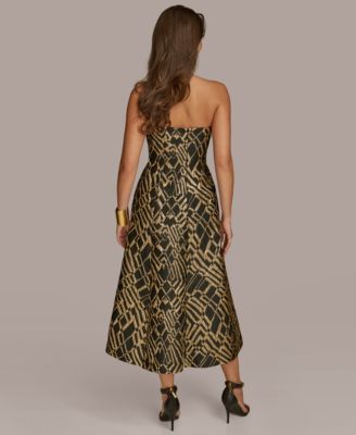 Women's Strapless Fit and Flare Midi Dress