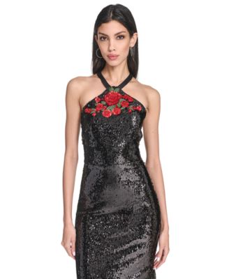 Women's Sequined Halter Neck Dress