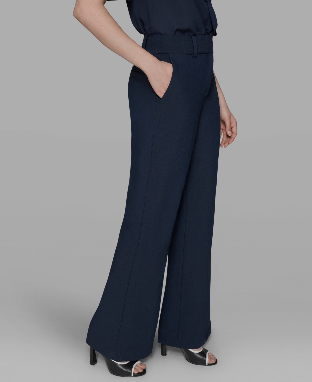 Karl Lagerfeld Women's Flare Leg Pants In Blue