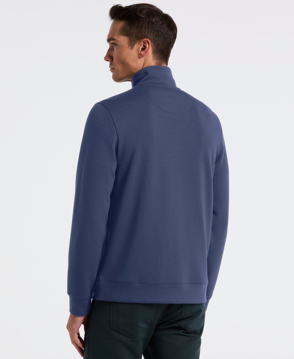 Perry Ellis Men's Neoprene Quarter Zip Long-Sleeve Sweater