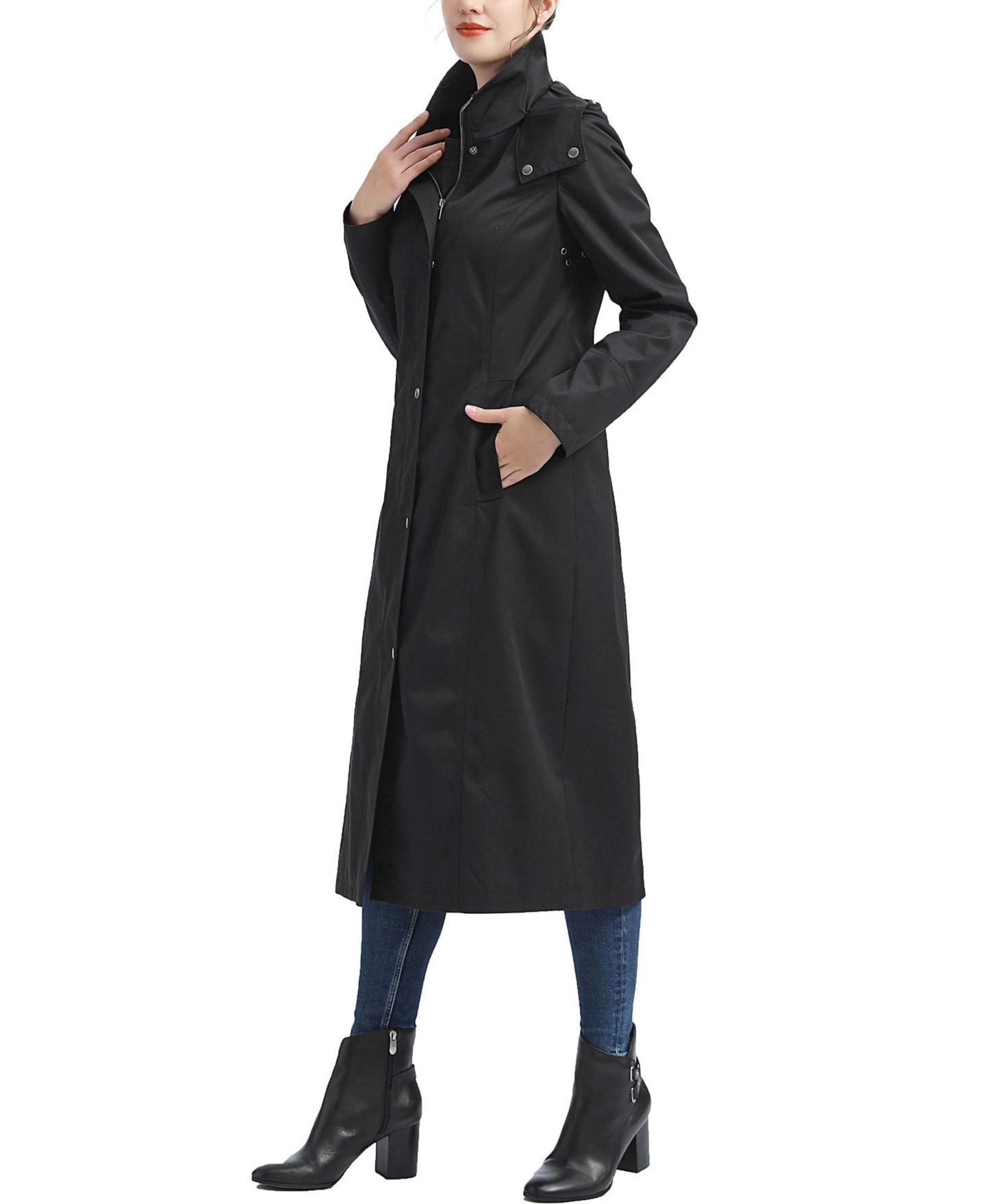 Женское пальто kimi + kai Water-Resistant Hooded Long, цвет: Чёрный — фото 4