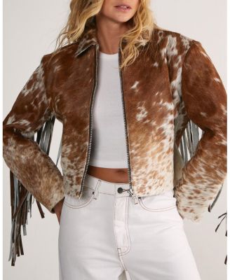 Women's Zip Through Fringe Jacket