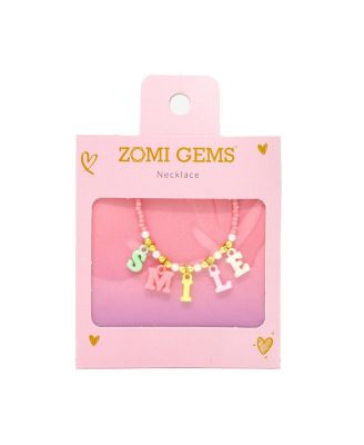 Girls Smile Pink Bead Necklace