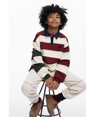 Boys's LONG SLEEVE STRIPED POLO
