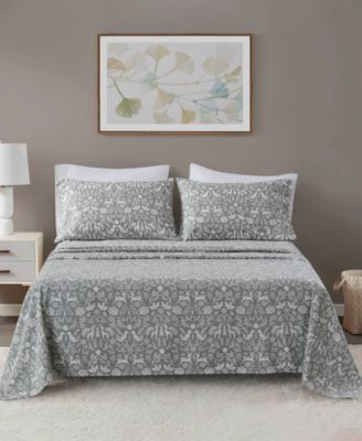 Novelty Printed Cotton Flannel 4-Pc. Sheet Set, King