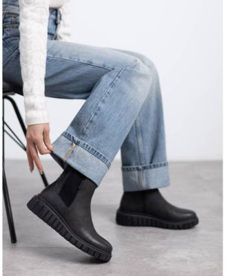 Women's Casual Chelsea Booties synthetic upper, padded insole, rubber sole, side zipper, ankle height