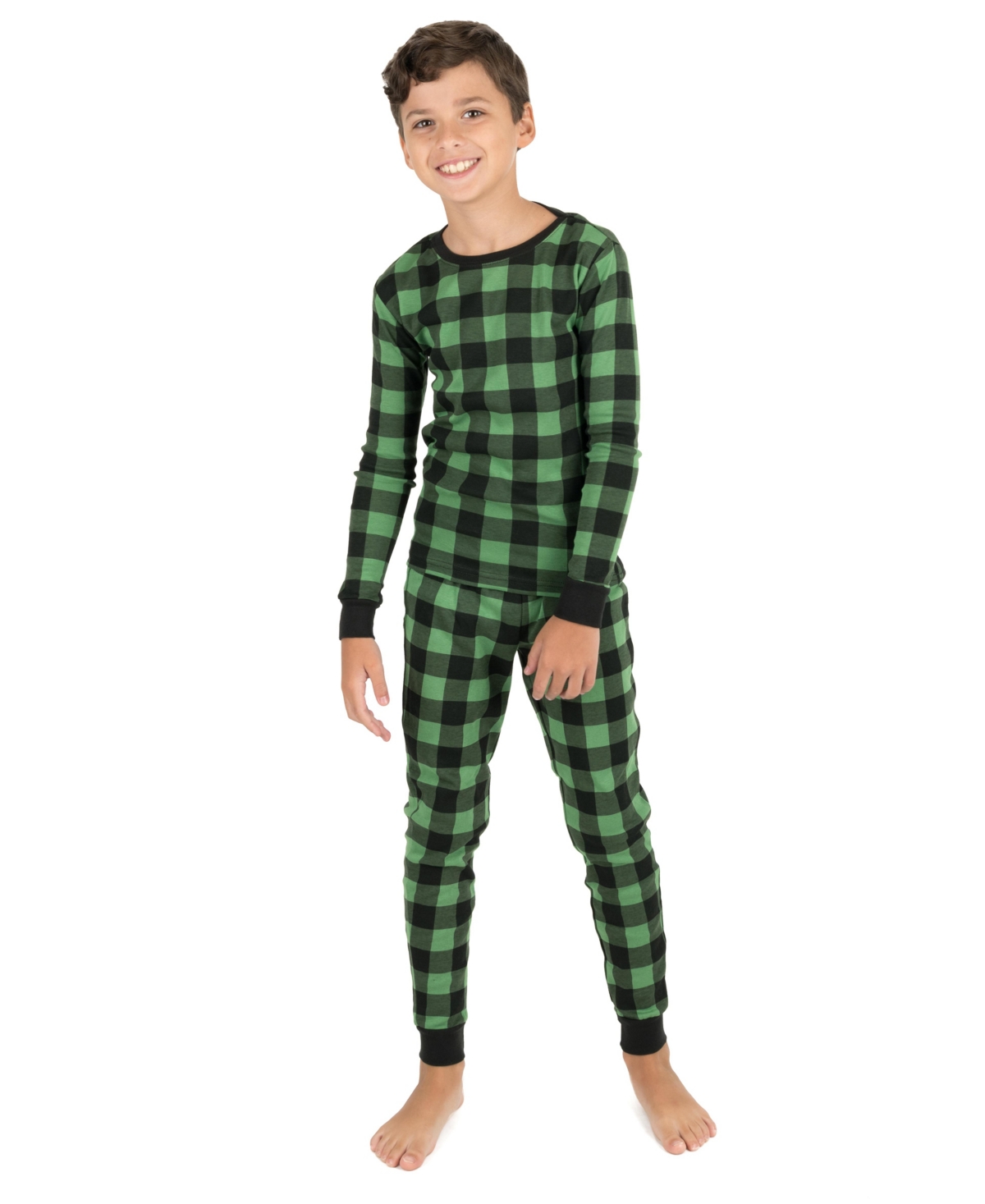 Leveret Baby Two Piece Cotton Plaid Holiday Pajamas