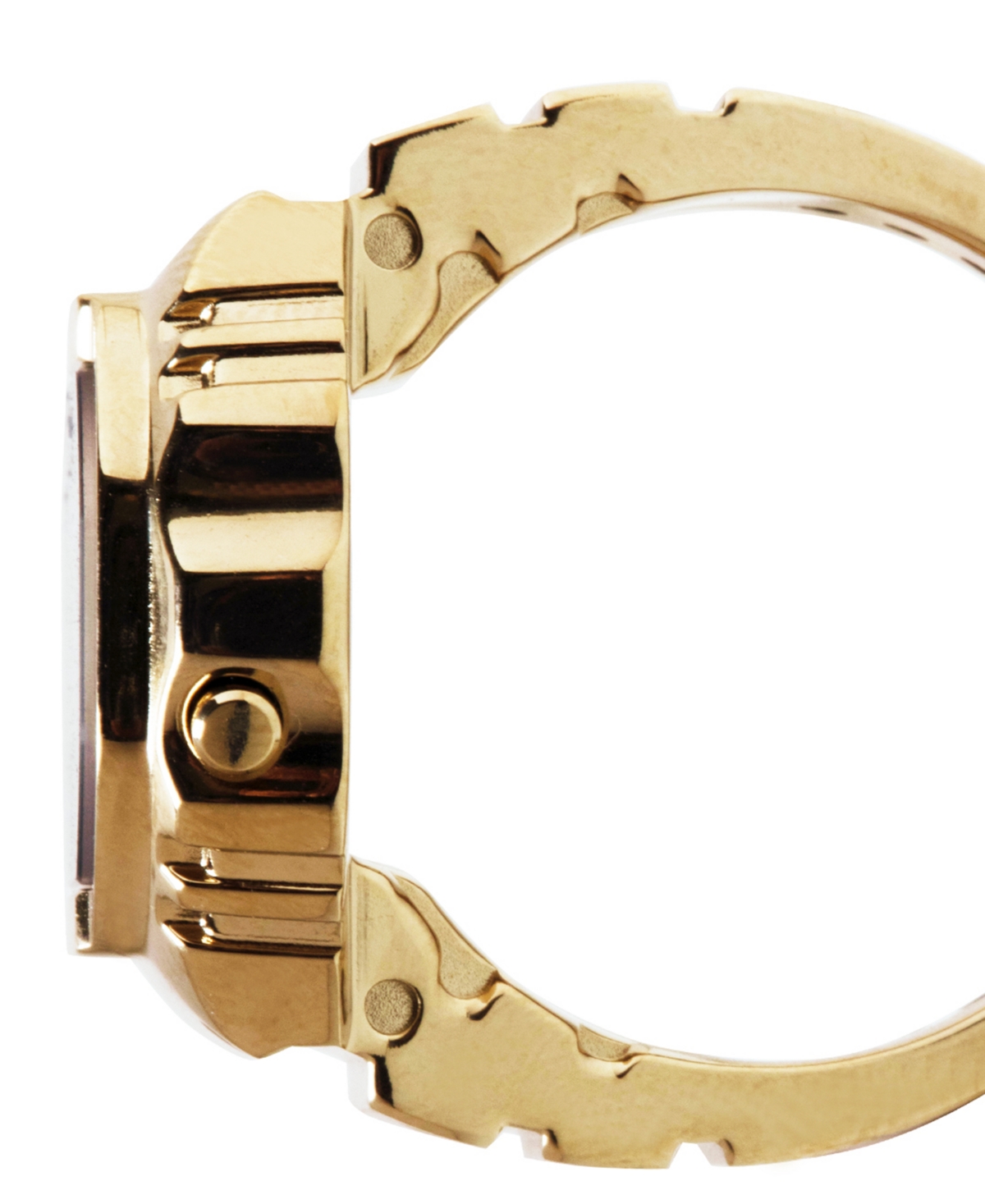 Casio Unisex Digital Gold-Tone Stainless Steel Ring Watch, 19.5mm