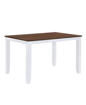 5-Piece Rustic Dining Table Set for Small Spaces, Wood Kitchen Table with 4 X-Back Chairs, White and Walnut Finish