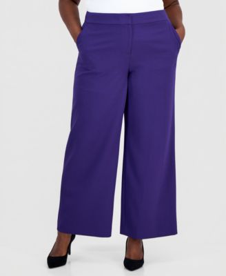 Plus Size Mid-Rise Wide-Leg Pants