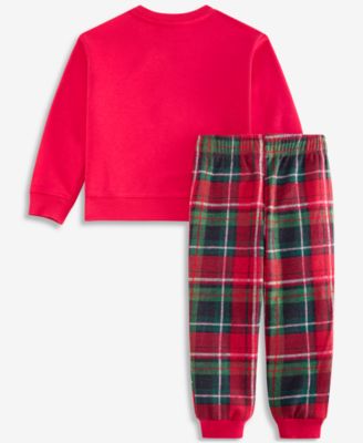 Boys Toddler 2T-4T Dog Bear Top and Plaid Pants, 2-Piece Set, Macy's Exclusive
