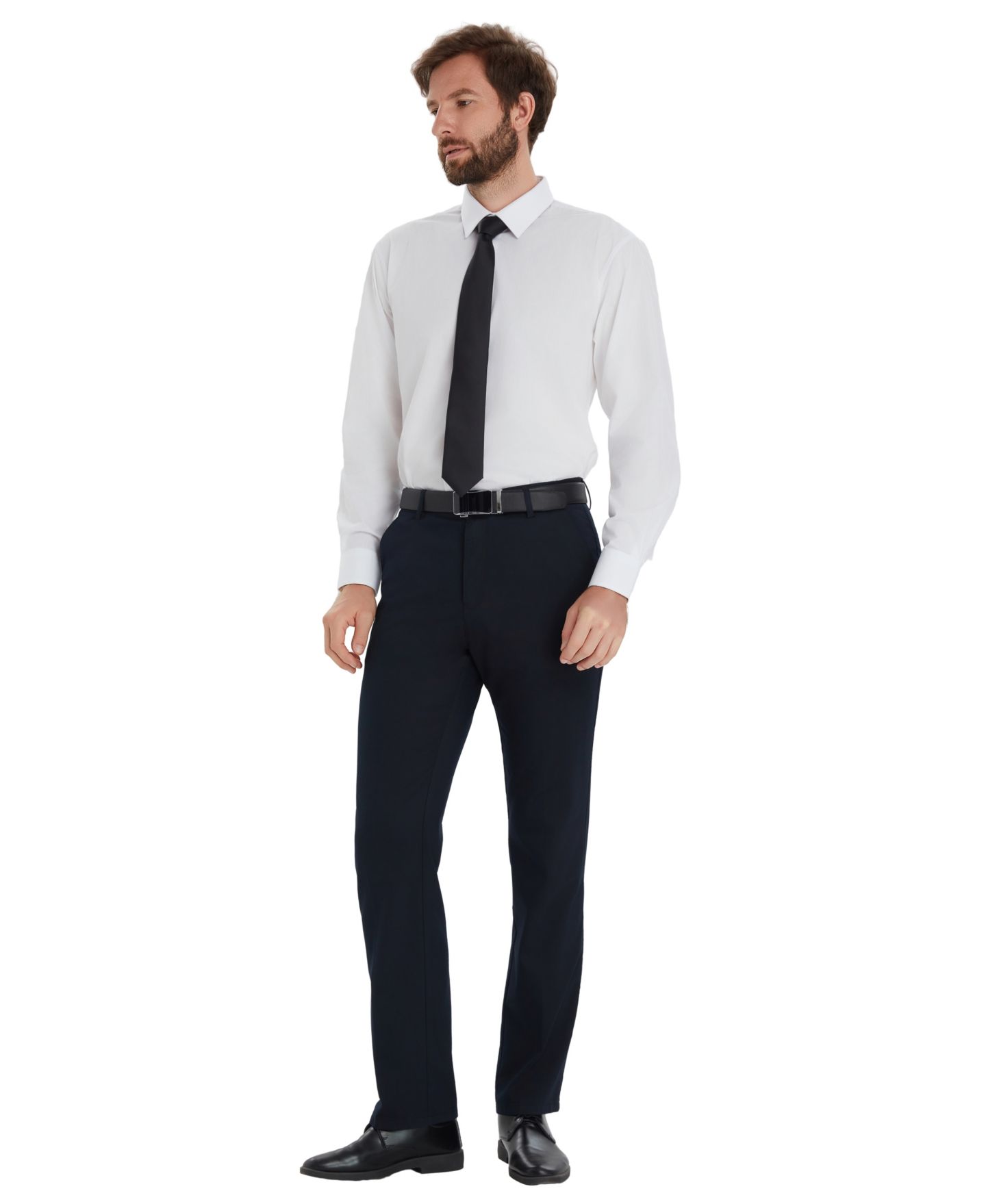 Мужская рубашка Alfani Solid Regular-Fit Dress Shirt, цвет: Яркий белый — фото 4