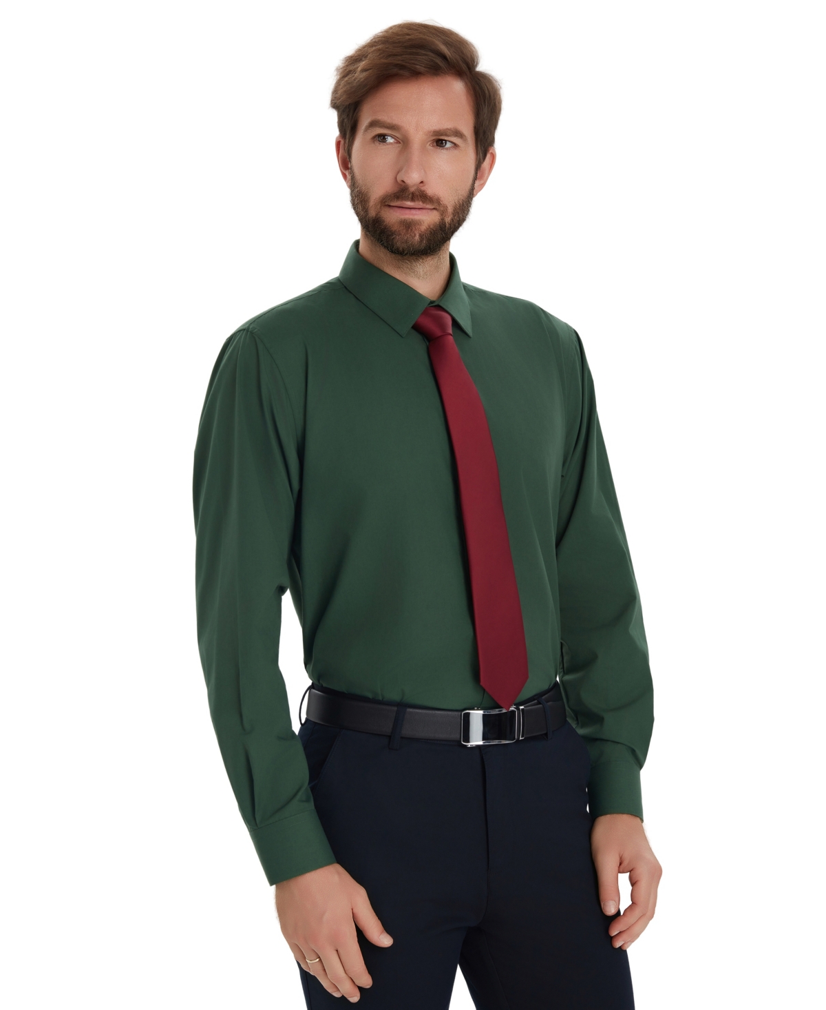 Alfani Men's Promo Solid Regular-fit Spread Collar Dress Shirt, Macy's Exclusive In Green