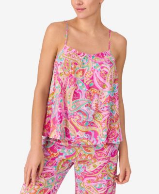 Women's Sleeveless Crop Tank Top & Long Pant Pajama, 2-Piece Set