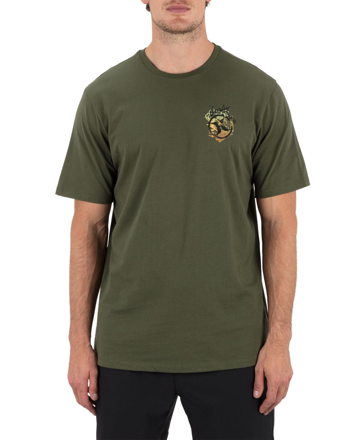 Мужская облегающая футболка с коротким рукавом и круглым вырезом горловины