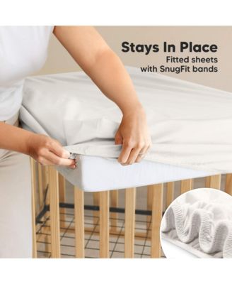 2pk Soothe Waterproof Fitted Crib Sheets for Girl, Boy, 100% Soft Cotton Crib Mattress Protector Sheet