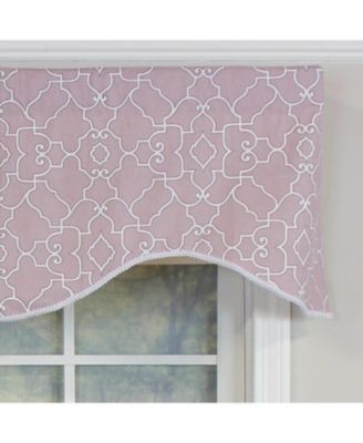 Haven Trimmed Cornice 100% Cotton with Fully Lined 3" Rod Pocket Valnance for Windows 50" x 17" Quartz