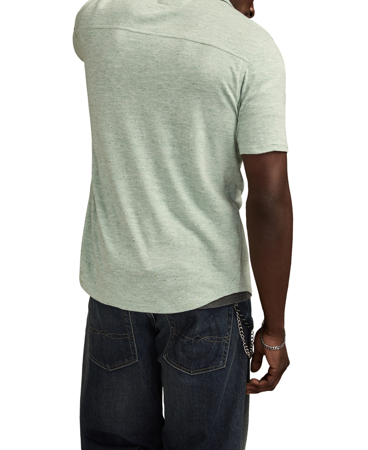 Lucky Brand Men's Short-Sleeve Linen Knit Shirt