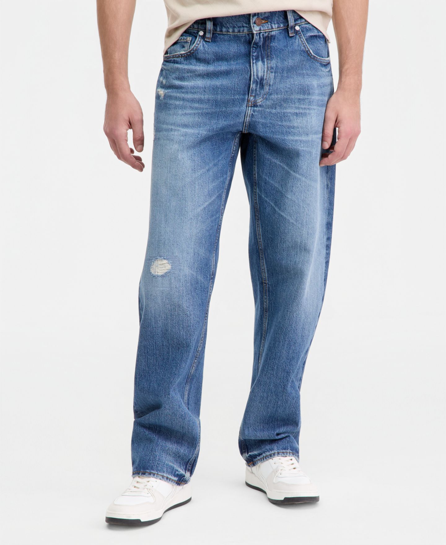 Мужские джинсы GUESS Relaxed-Fit Damon, цвет: Синий — фото 2