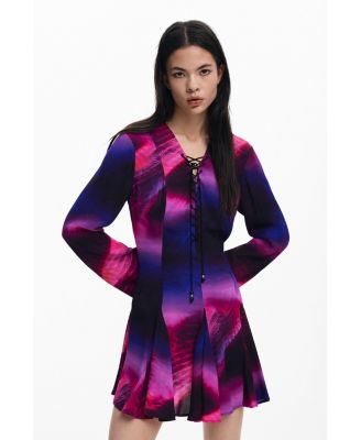 Women's Dress with ribbon neckline