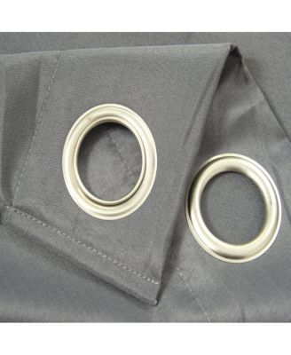 Gilbert Solid Single Grommet Curtain Panel Pair - 54x84", Charcoal