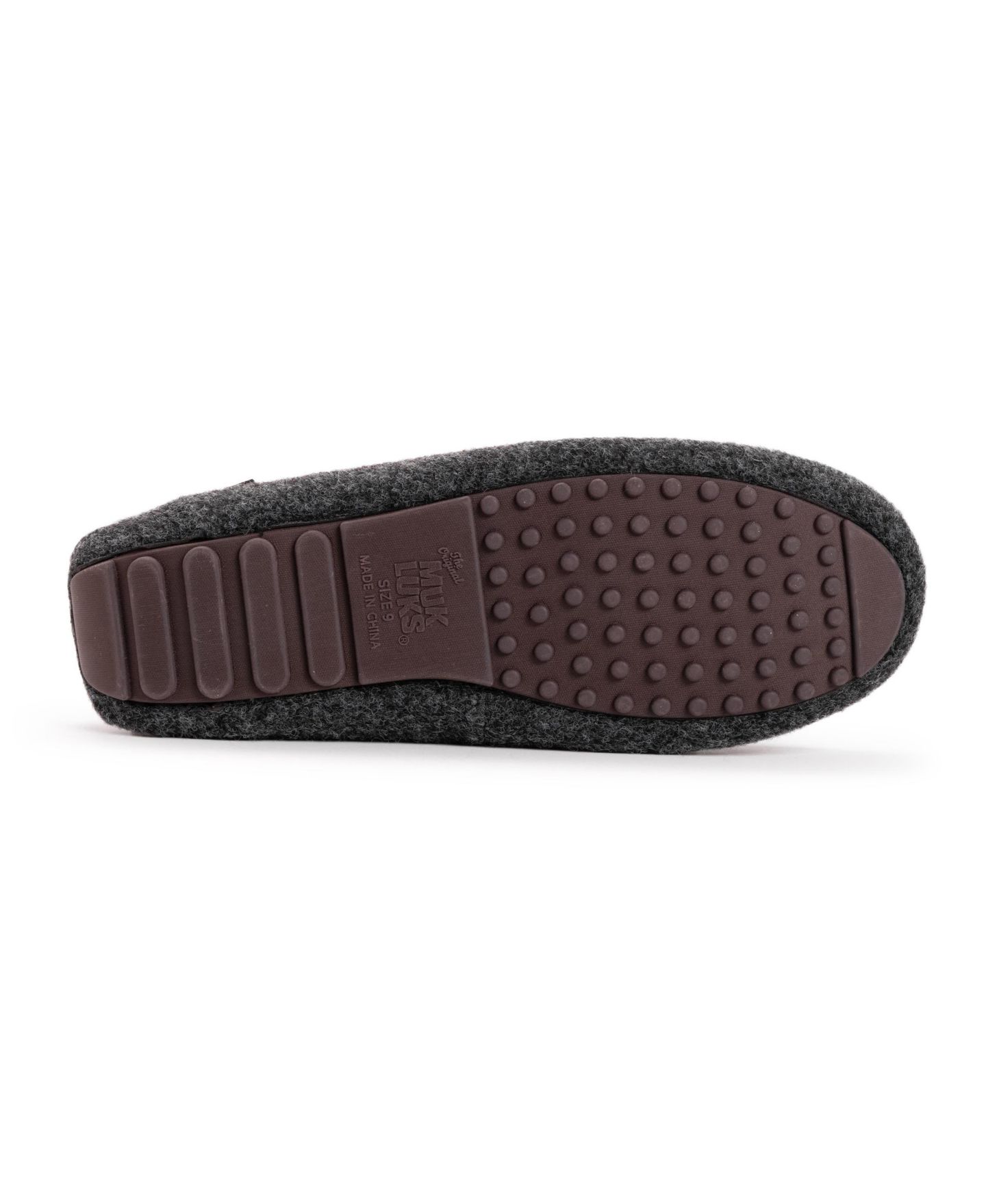 Мужские тапочки MUK LUKS Ethan Moccasin Slippers, цвет: Эбеновый меланжевый — фото 7