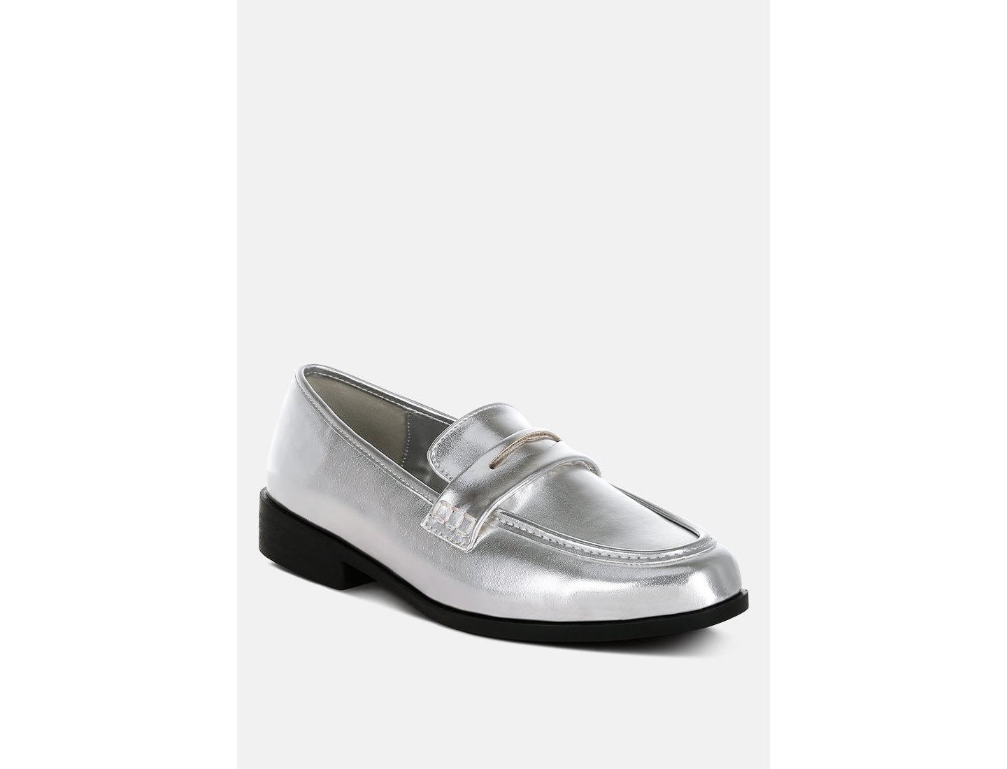 Женские туфли London Rag Rugle Metallic Faux Leather Flat, цвет: Серебряный — фото 5