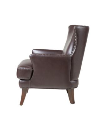 Aviles 29.2" W Leather Wingback Armchair