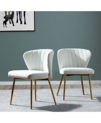 Set of 2  Polyester Velvet Modern Design, Upholstered  Milia Dining Chair
