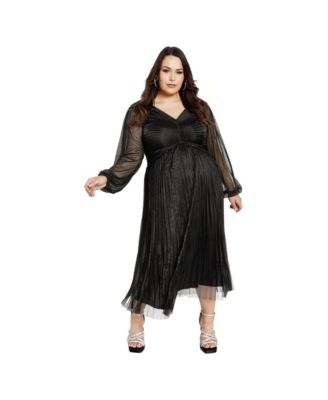 Women's Plus Size Pleated Plisse Dress