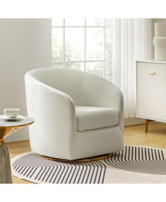Swivel Accent Chair with Gold Metal Base for Living Room Nursery