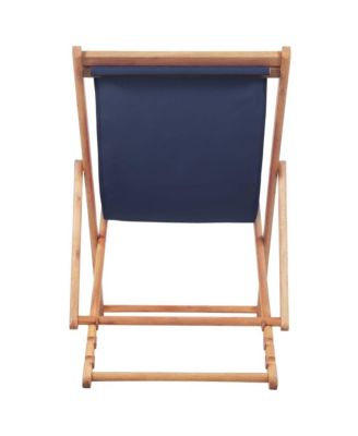 Beach Chair Blue Eucalyptus wood and Polyethylene fabric Large