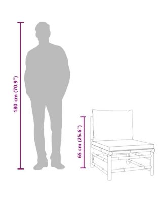 Garden Middle Sofa Green, Natural Bamboo