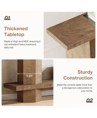 71-Inch Long Console Table for Entryway, Wooden Sofa Table Behind Couch