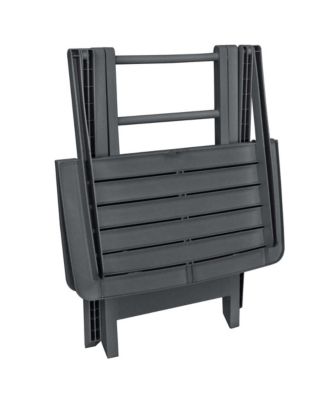 Garden Bistro Set Anthracite Plastic Compact Foldable