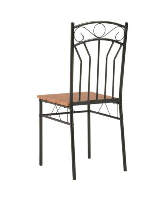 Dining Chair Set of 4 Brown and black MDF and Steel Standard