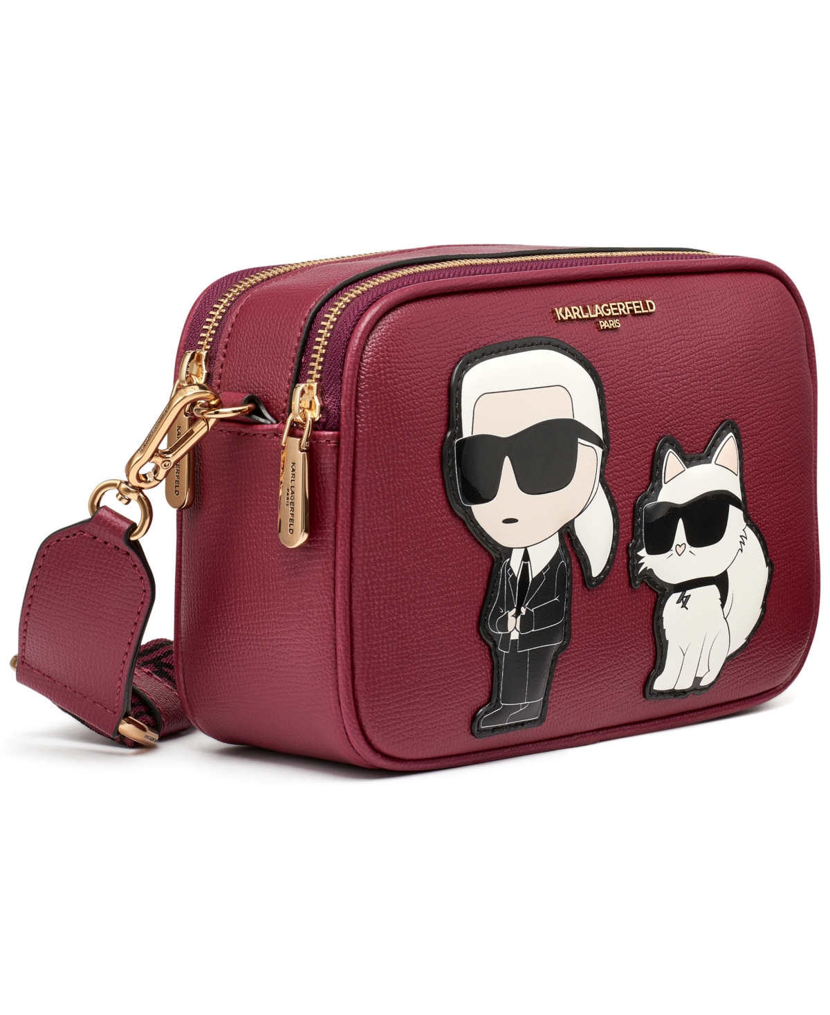 Karl Lagerfeld Maybelle Mini Top Zip Crossbody Bag In Burgundy