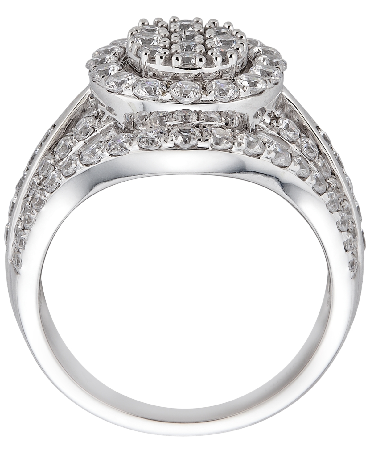 Macy's Diamond Cluster Oval Shape Ring (2 ct. t.w.) in 14k White Gold