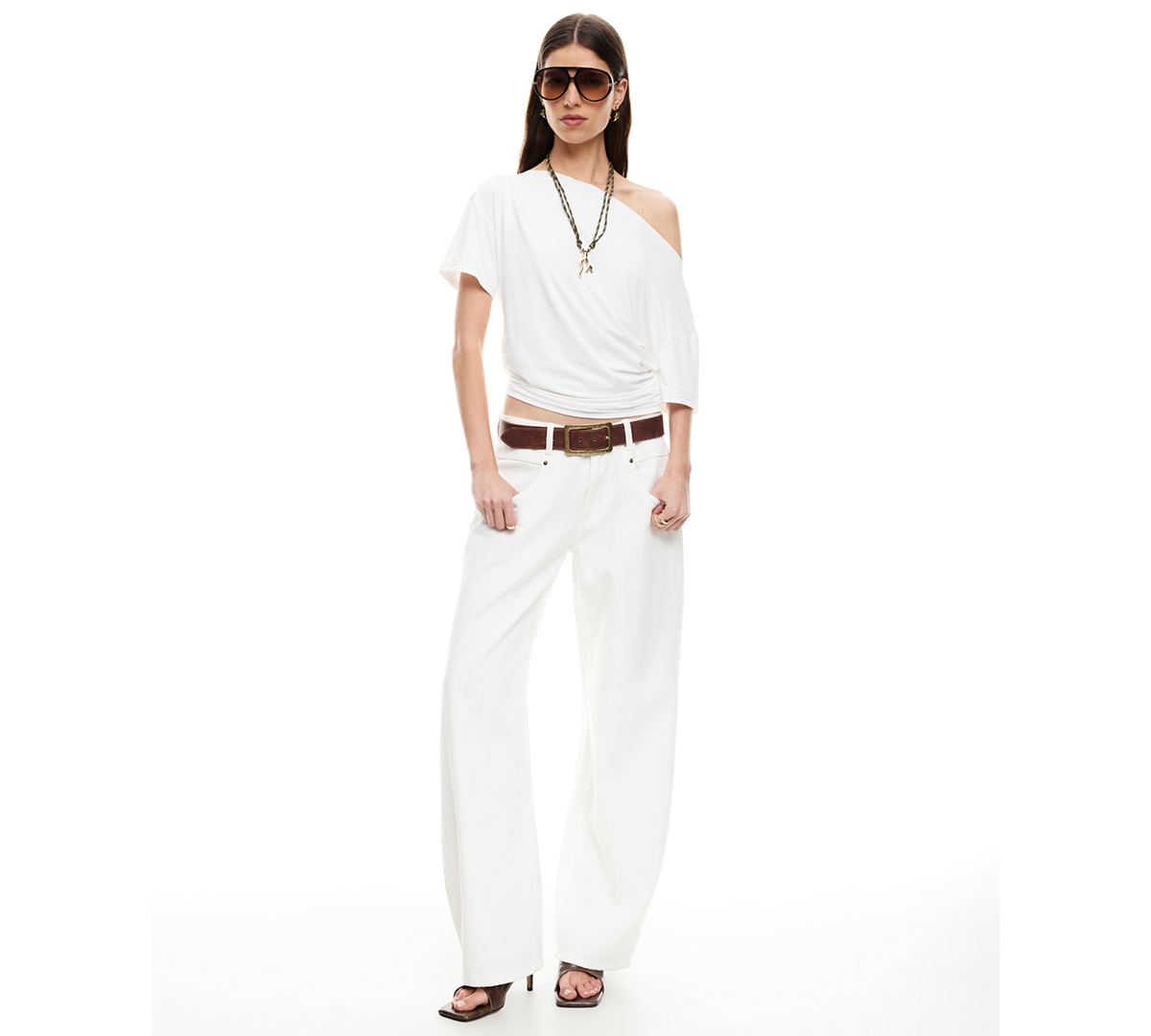 Lioness Women's Wildlands Off-the-shoulder Pull-on Top In White